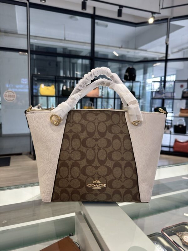 Coach Kacey Satchel In Colorblock (Chalk Multi) - Image 2