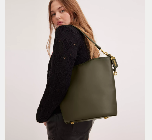 Coach Dakota Bucket Bag (Army Green) - Boutique Transfer - Image 6