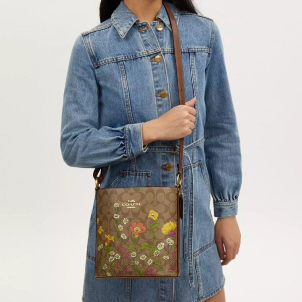 Coach Sophie Bucket Bag in Signature With Floral Print (Khaki Multi) - Image 3