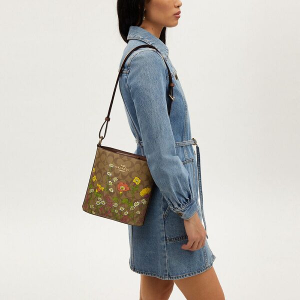 Coach Sophie Bucket Bag in Signature With Floral Print (Khaki Multi) - Image 2