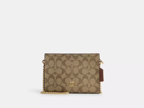 Coach Slim Crossbody In Signature Canvas (Saddle2)