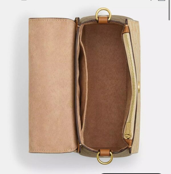 Coach Morgan Top Handle In Blocked Signature Canvas (Light Khaki) - Image 3