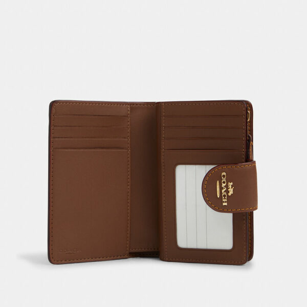Coach Medium Corner Zip Wallet In Signature Canvas With Floral Print (Khaki Multi) - Image 3
