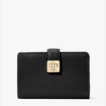 Kate Spade Phoebe Medium Wallet in Refined Grain Leather (Black)