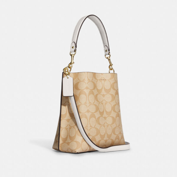 Coach Mollie Bucket Bag 22 In Signature Canvas (Khaki Chalk) - Image 2