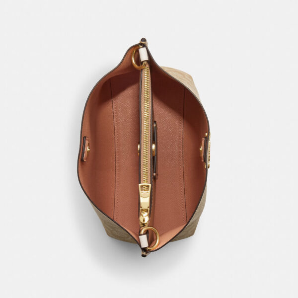 Coach Mollie Bucket Bag 22 In Signature Canvas (Khaki Chalk) - Image 3
