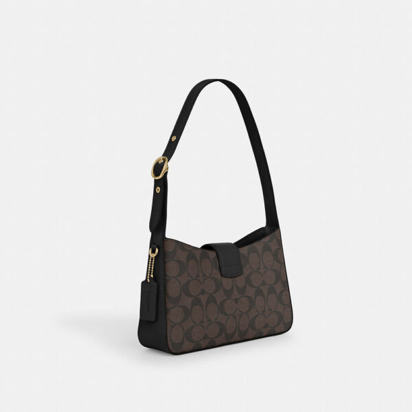 Coach Eliza Shoulder Bag In Signature Canvas (Brown Black) - Image 2