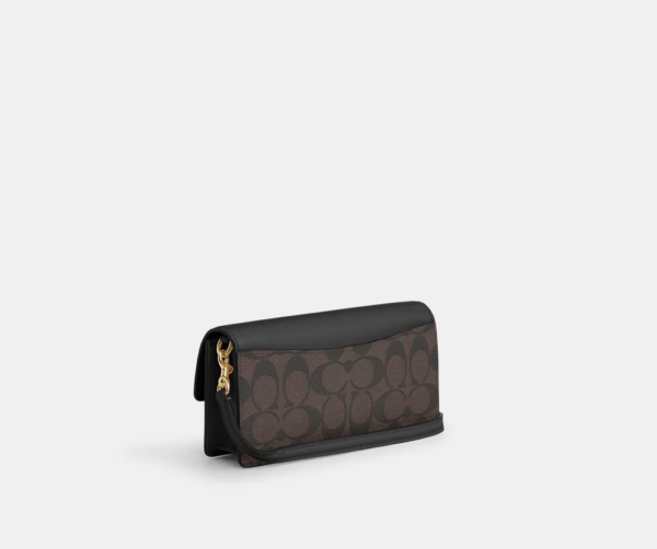 Coach Eliza Small Flap Crossbody In Signature Canvas (Brown Black) - Image 4