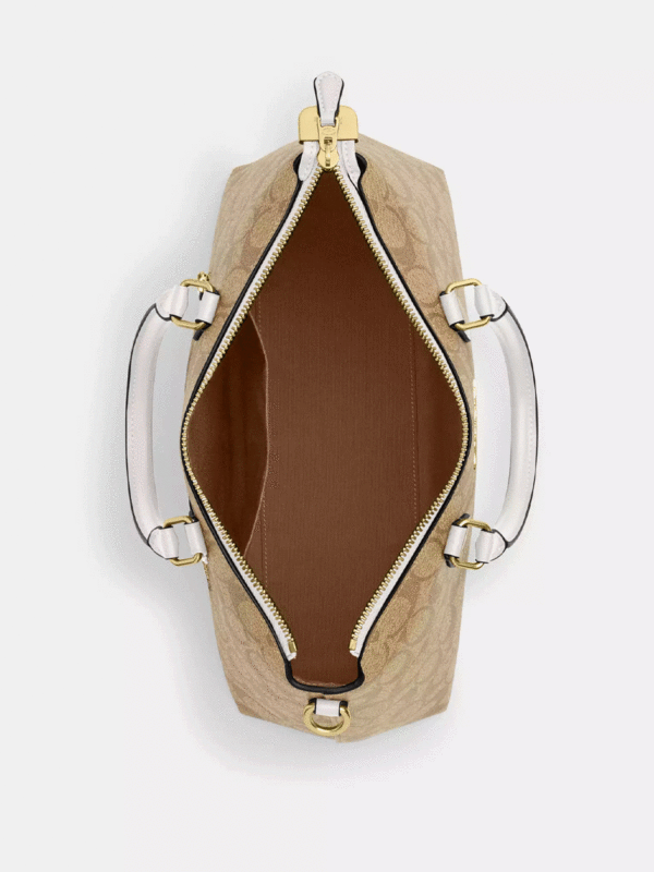 Coach Georgia Satchel In Signature Canvas (Khaki Chalk) - Image 2
