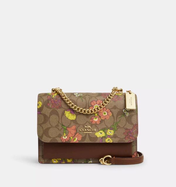 Coach Klare Crossbody Bag In Signature Canvas With Floral Print (Khaki Multi)