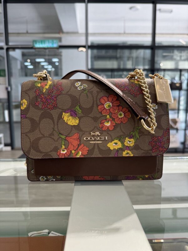 Coach Klare Crossbody Bag In Signature Canvas With Floral Print (Khaki Multi) - Image 3