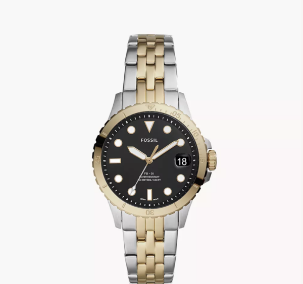 Fossil FB-01 Three-Hand Date Two-Tone Stainless Steel Women Watch ES4745