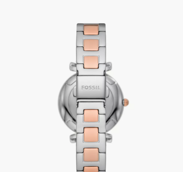 Fossil Carlie Three-Hand Date Two-Tone Stainless Steel Women Watch ES5156 - Image 2