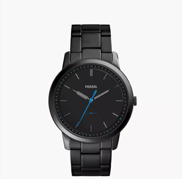 Fossil The Minimalist Slim Three-Hand Black Stainless Steel Men Watch FS5308