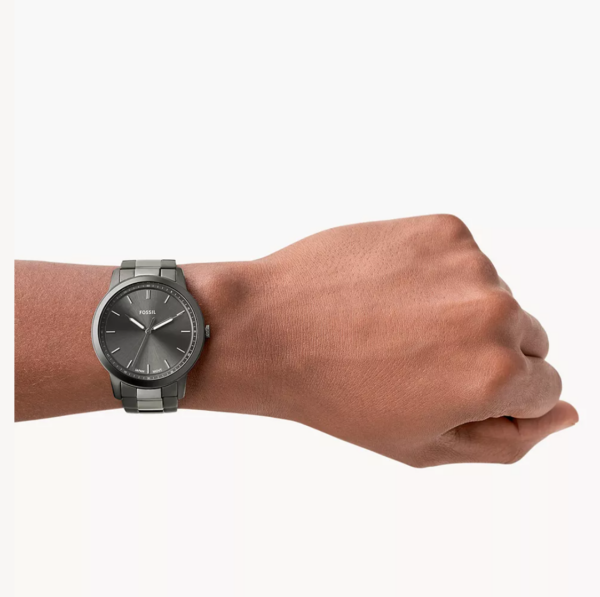 Fossil The Minimalist Three-Hand Smoke Stainless Steel Men Watch FS5459 - Image 2