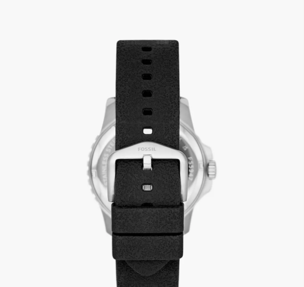 Fossil Blue Dive Three-Hand Date Black Silicone Men Watch FS5947 - Image 3