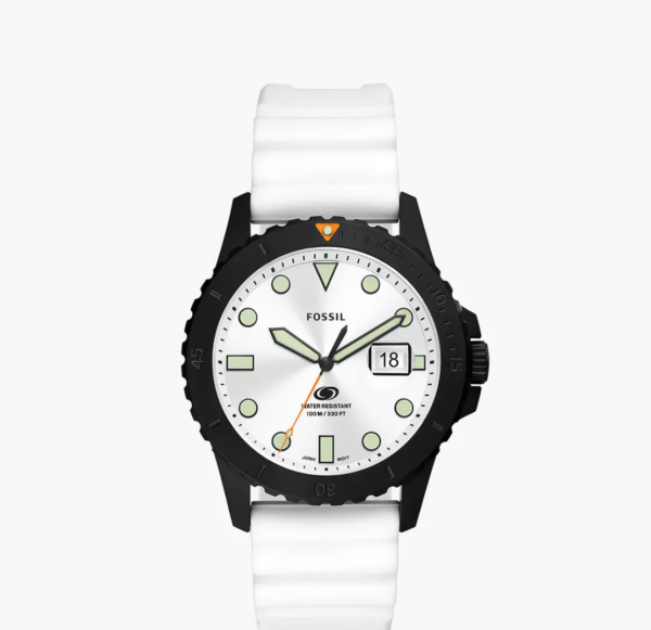 Fossil Blue Dive Three-Hand Date White Silicone Men Watch FS5999