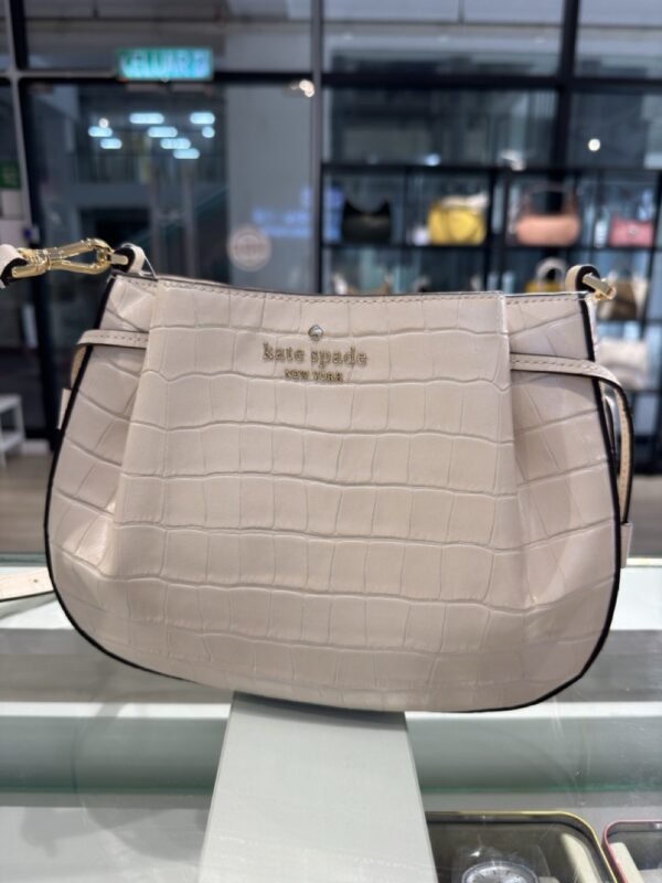 Kate Spade Dumpling Croco Embossed Crossbody (Bare) - Image 3