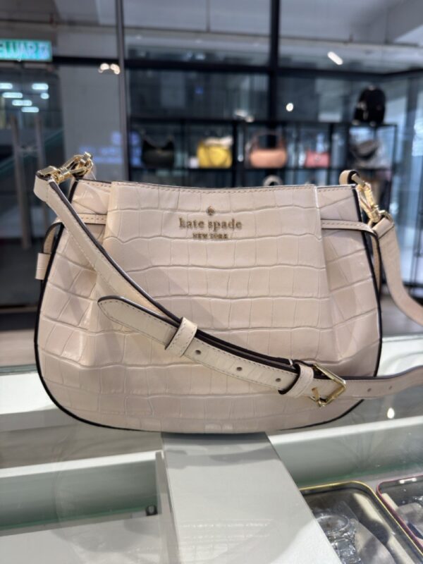 Kate Spade Dumpling Croco Embossed Crossbody (Bare) - Image 2