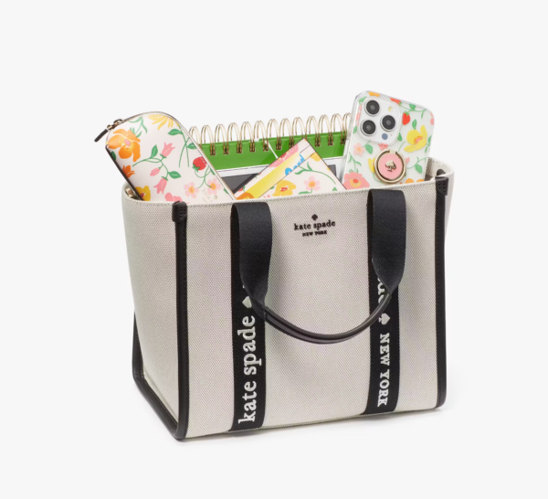 Kate Spade Kip Canvas Small Tote (Natural Multi) - Image 2