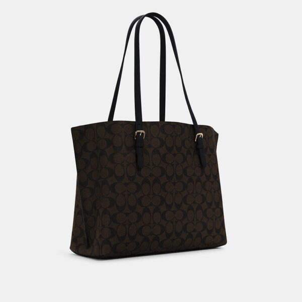 Coach Mollie Tote In Signature Canvas (Brown Black) - Image 4