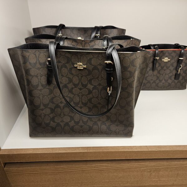 Coach Mollie Tote In Signature Canvas (Brown Black) - Image 2