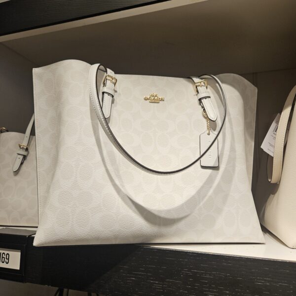 Coach Mollie Tote In Signature Canvas (Glacier) - Image 5