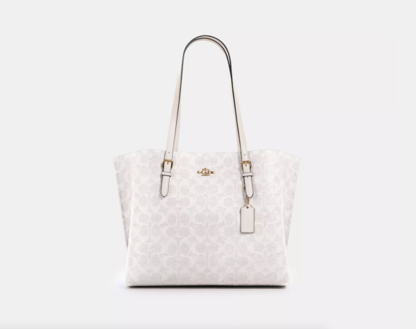 Coach Mollie Tote In Signature Canvas (Glacier)