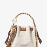 Michael Kors Mina Small Signature Logo Chain Crossbody Bag (Vanilla)