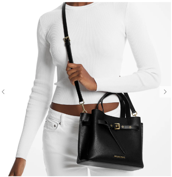 Michael Kors Emilia Small Pebbled Satchel (Black) - Image 4
