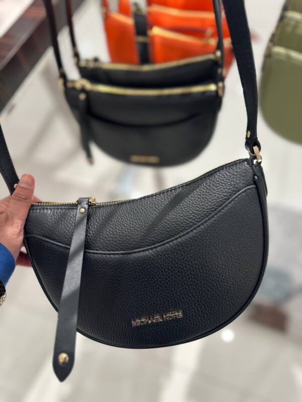 Michael Kors Dover Small Leather Crossbody Bag (Black) - Image 2