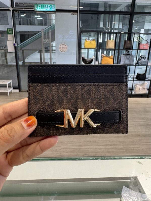 Michael Kors Reed Large Logo Card Case (Brown Black)