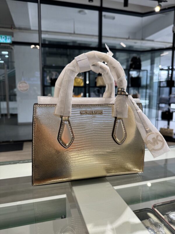 Michael Kors Sheila Small Satchel (Pale Gold) - Image 2