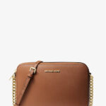 Michael Kors Jet Set Large Saffiano Leather Crossbody Bag (Luggage)
