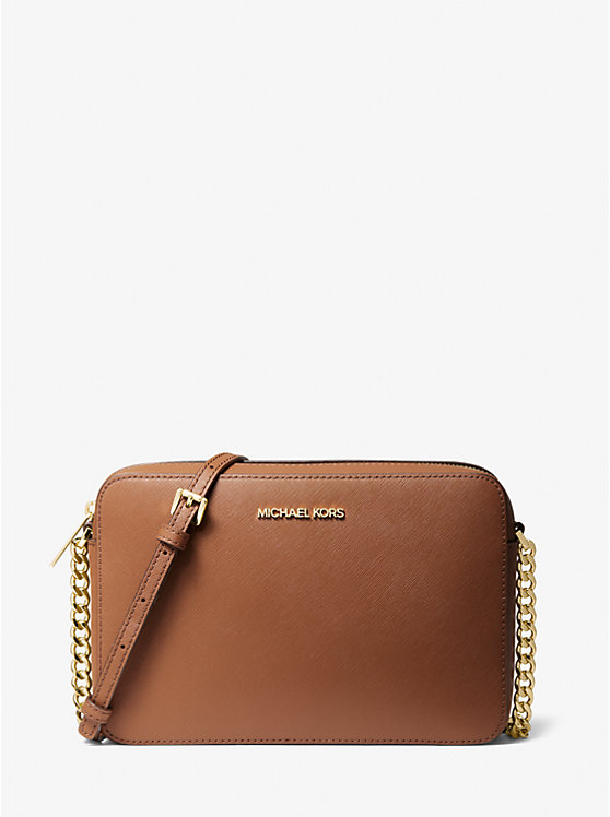 Michael Kors Jet Set Large Saffiano Leather Crossbody Bag Luggage Butik Sarah Shaber