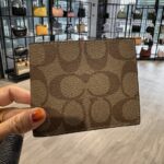 Coach Id Billfold Wallet In Signature Canvas (Tan)1