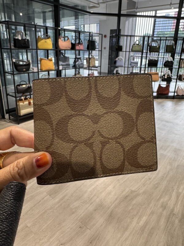Coach Id Billfold Wallet In Signature Canvas (Tan)
