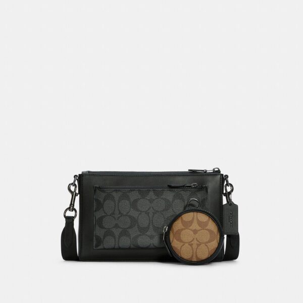 Coach Holden Crossbody In Signature Canvas (Black Charcoal)