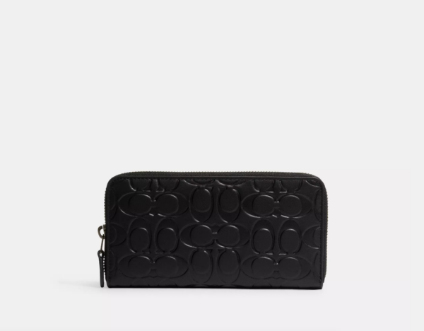 Coach Accordion Wallet In Signature Leather (Black)