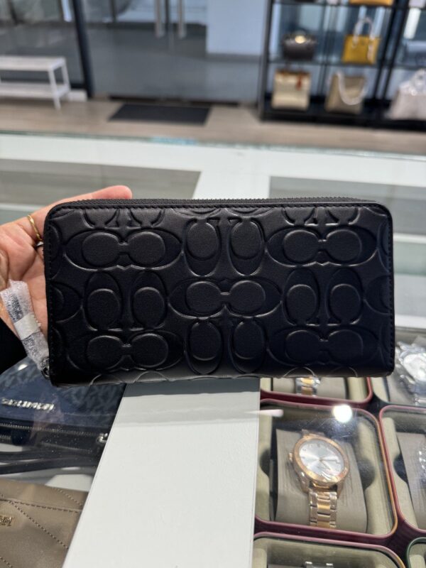 Coach Accordion Wallet In Signature Leather (Black) - Image 3