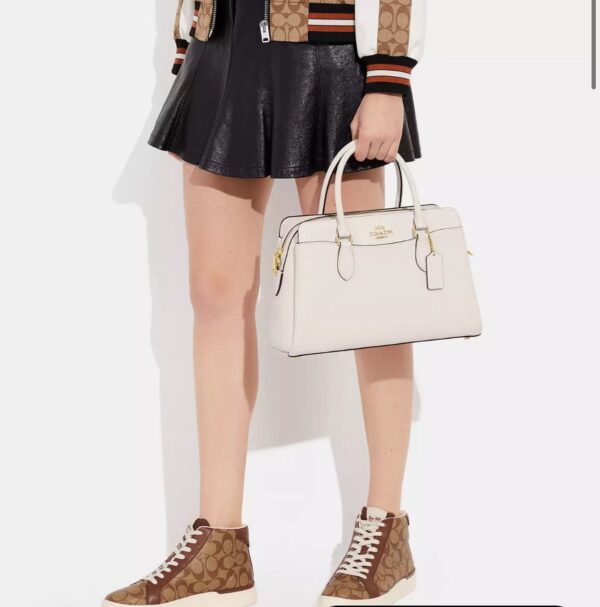 Coach Darcie Carryall Bag With Signature Canvas (Chalk) - Image 4