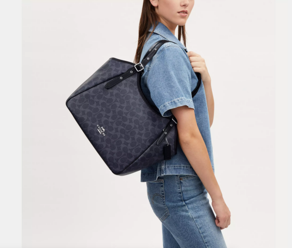 Coach Meadow Shoulder Bag In Signature Canvas (Midnight Navy) - Image 5