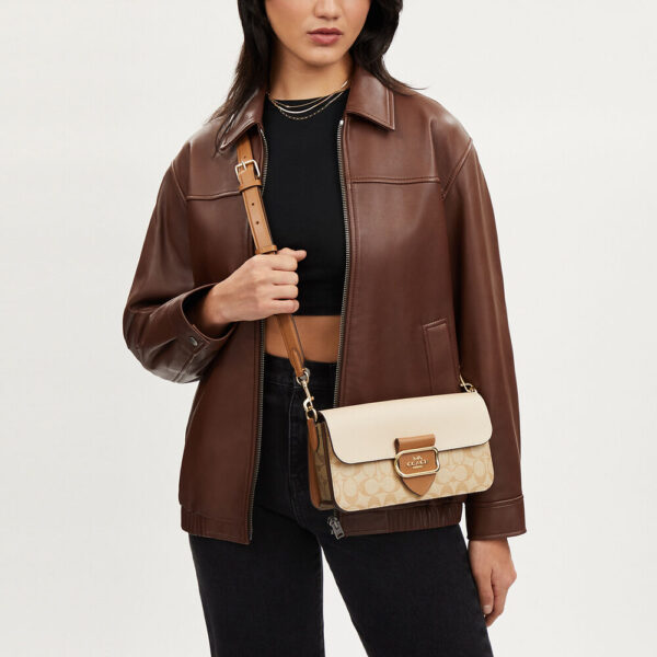 Coach Morgan Shoulder Bag In Blocked Signature Canvas (Khaki Multi) - Image 2