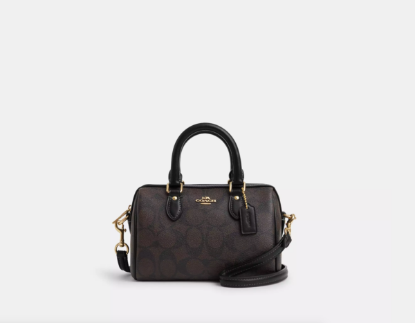 Coach Mini Rowan Crossbody In Signature Canvas (Brown Black)