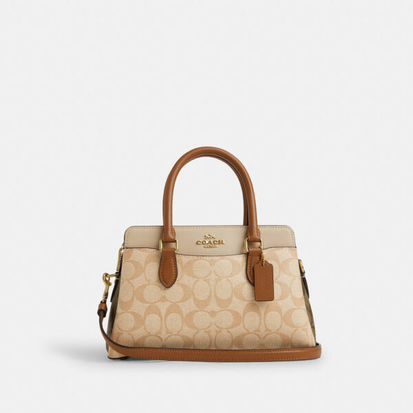 Coach Mini Darcie Carryall In Signature Canvas (Khaki Multi)