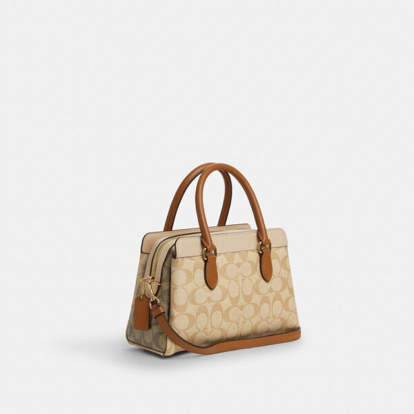 Coach Mini Darcie Carryall In Signature Canvas (Khaki Multi) - Image 5