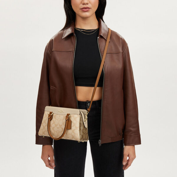 Coach Mini Darcie Carryall In Signature Canvas (Khaki Multi) - Image 3