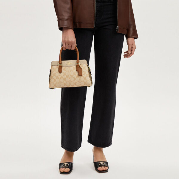 Coach Mini Darcie Carryall In Signature Canvas (Khaki Multi) - Image 2