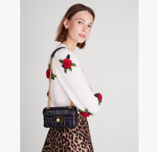 Kate Spade Evelyn Quilted Small Shoulder Crossbody (Black)- Boutique Collection - Image 4