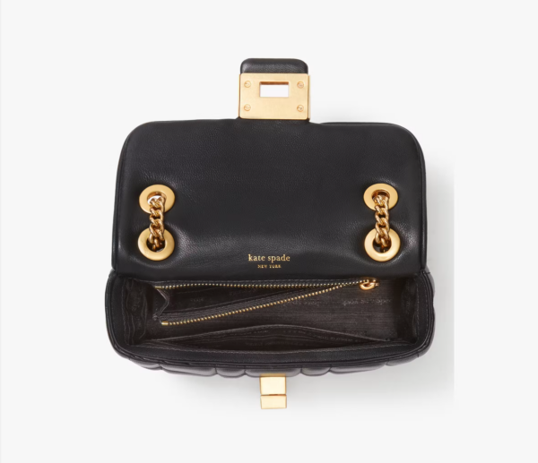 Kate Spade Evelyn Quilted Small Shoulder Crossbody (Black)- Boutique Collection - Image 6